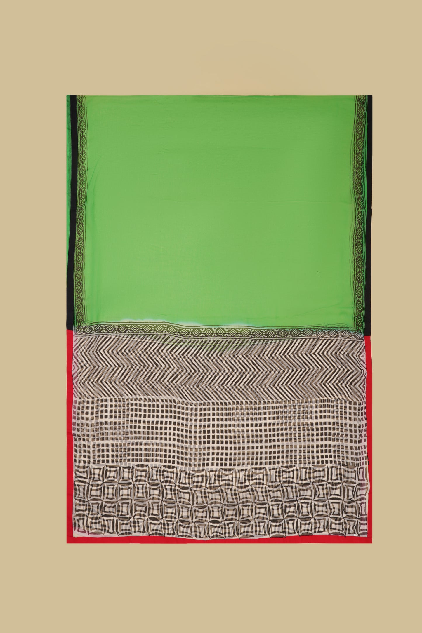 Monotone Colour Blocked Unstitched Suit Piece