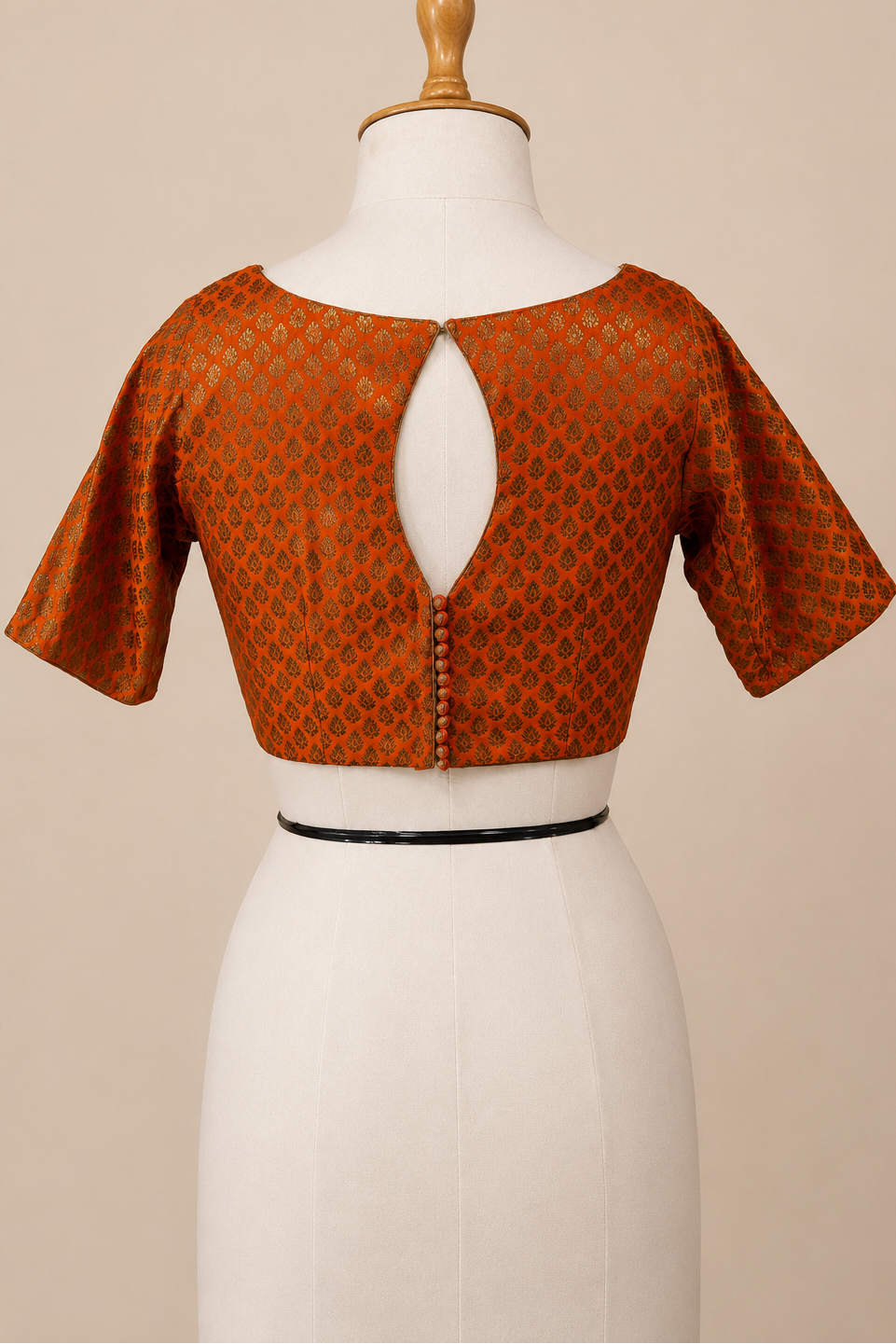 Orange Brocade Blouse