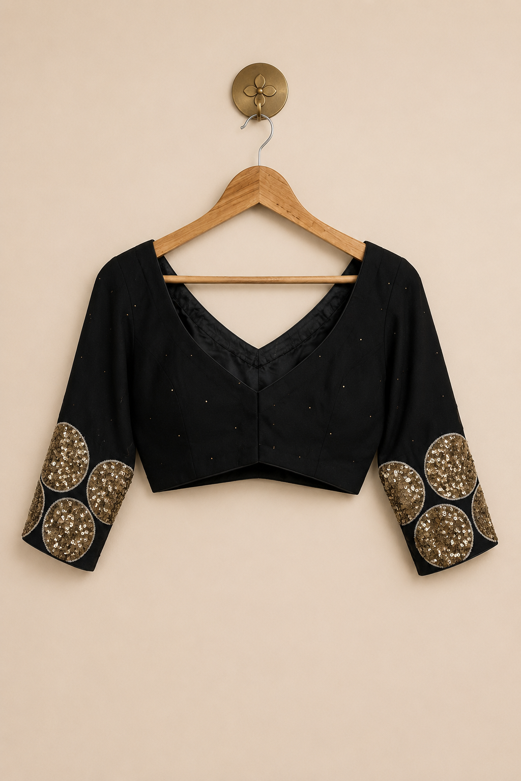 Black and Gold Georgette Blouse