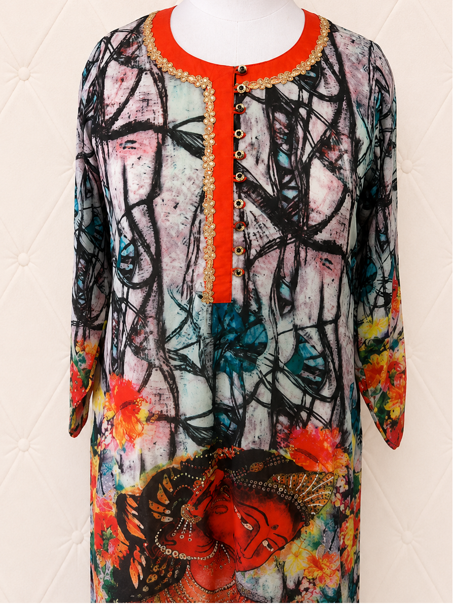 Multicolour Digital Print Kurta