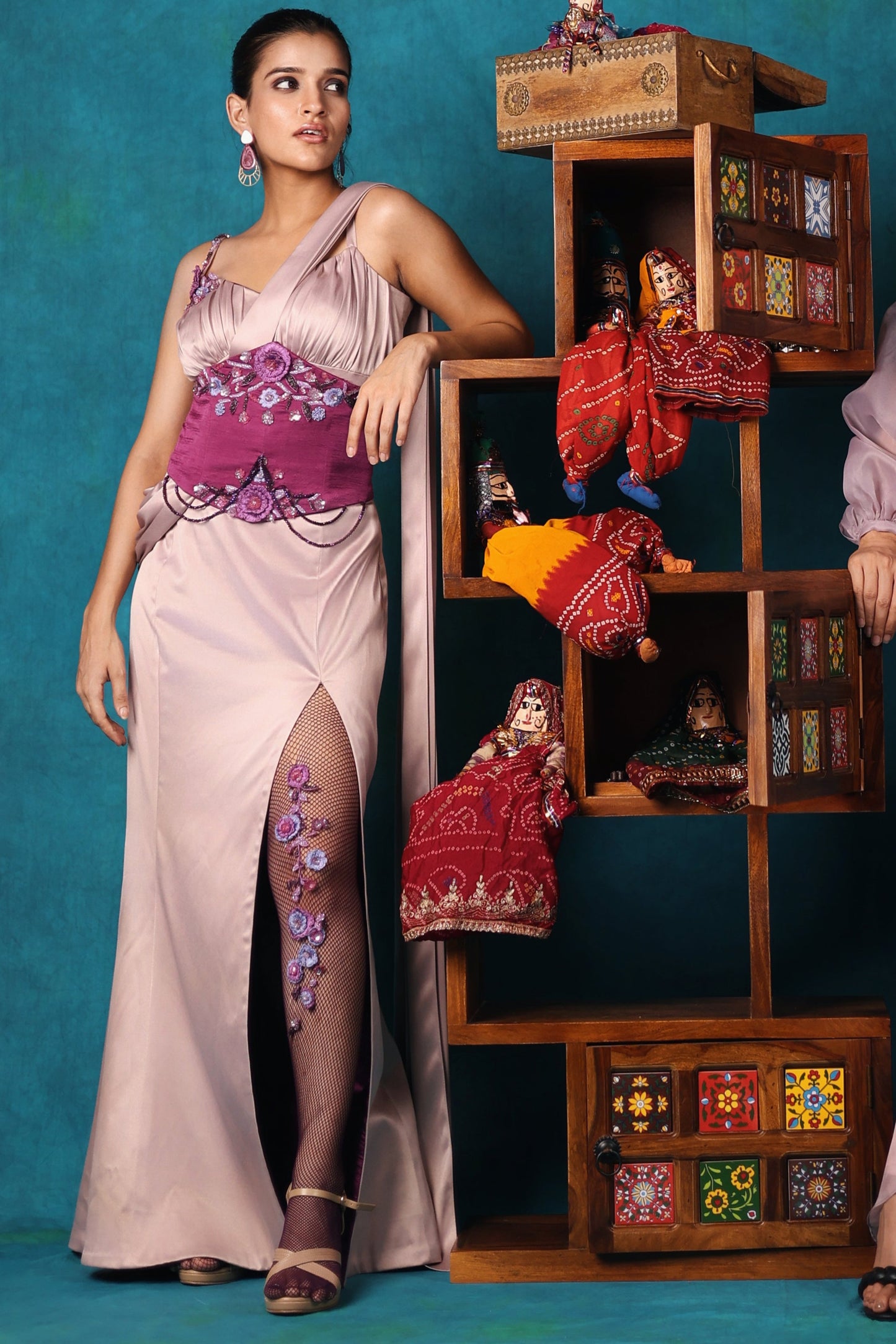 Lilac Corset Saree Set