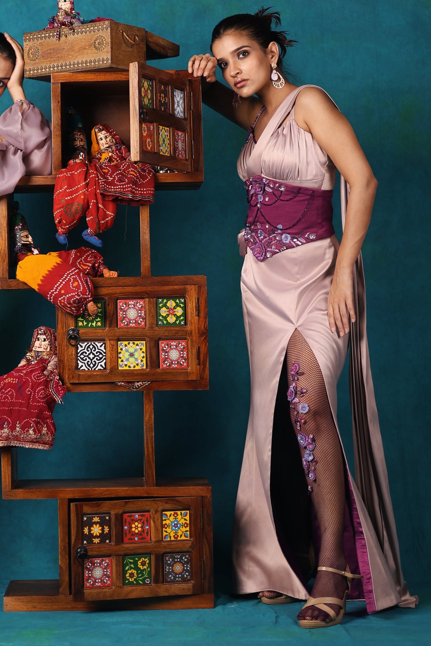 Lilac Corset Saree Set