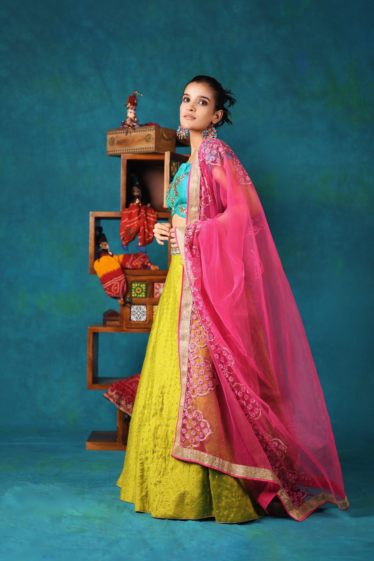 Lime Green Lehenga Set