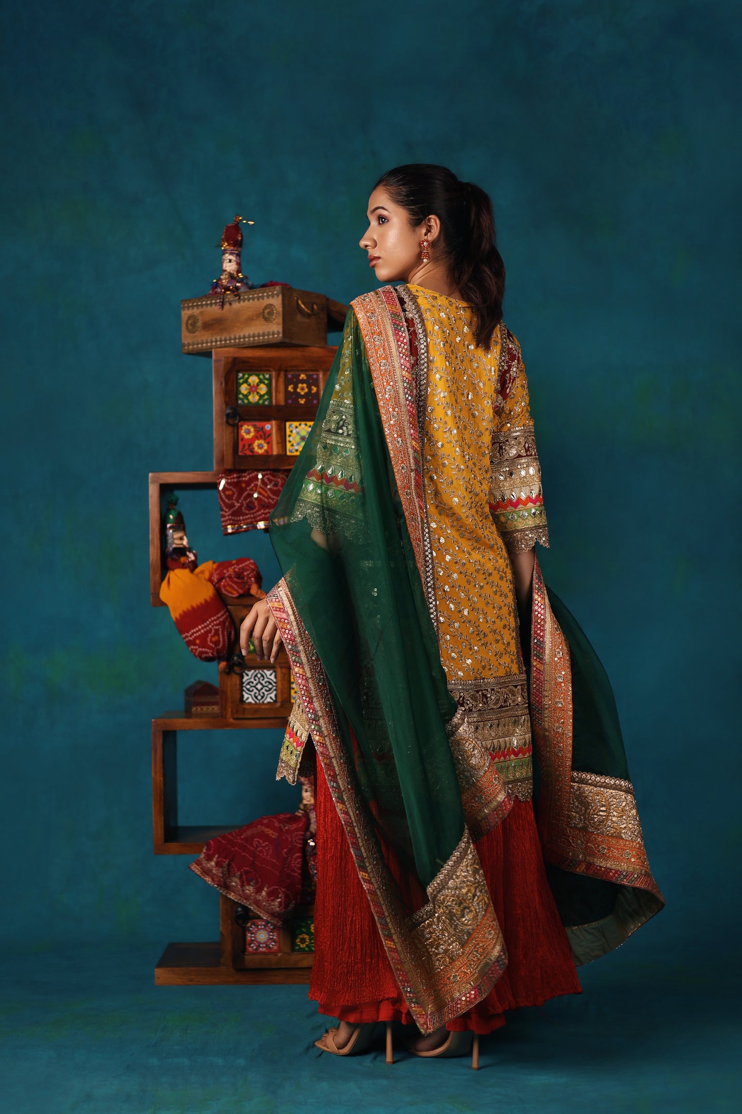 Multicolour Embroidered Kurta Set