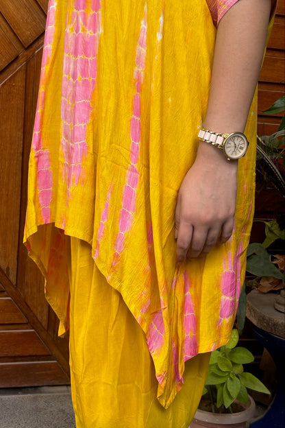 Yellow and Pink Kaftan Co-ord Set