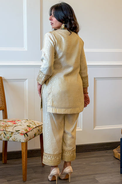 Ivory Self Tissue Co-ord Set