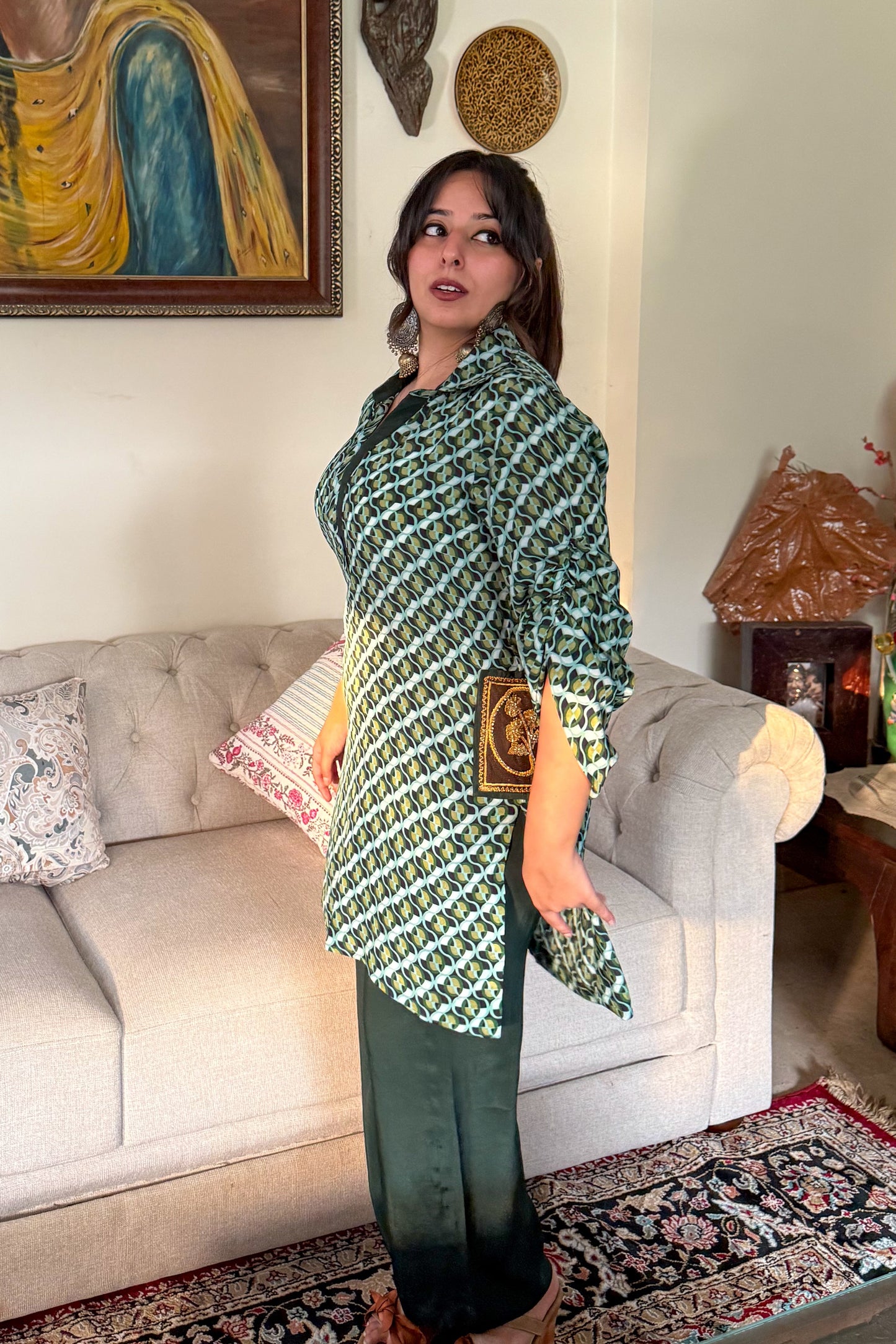 Green Printed Co-ord Set