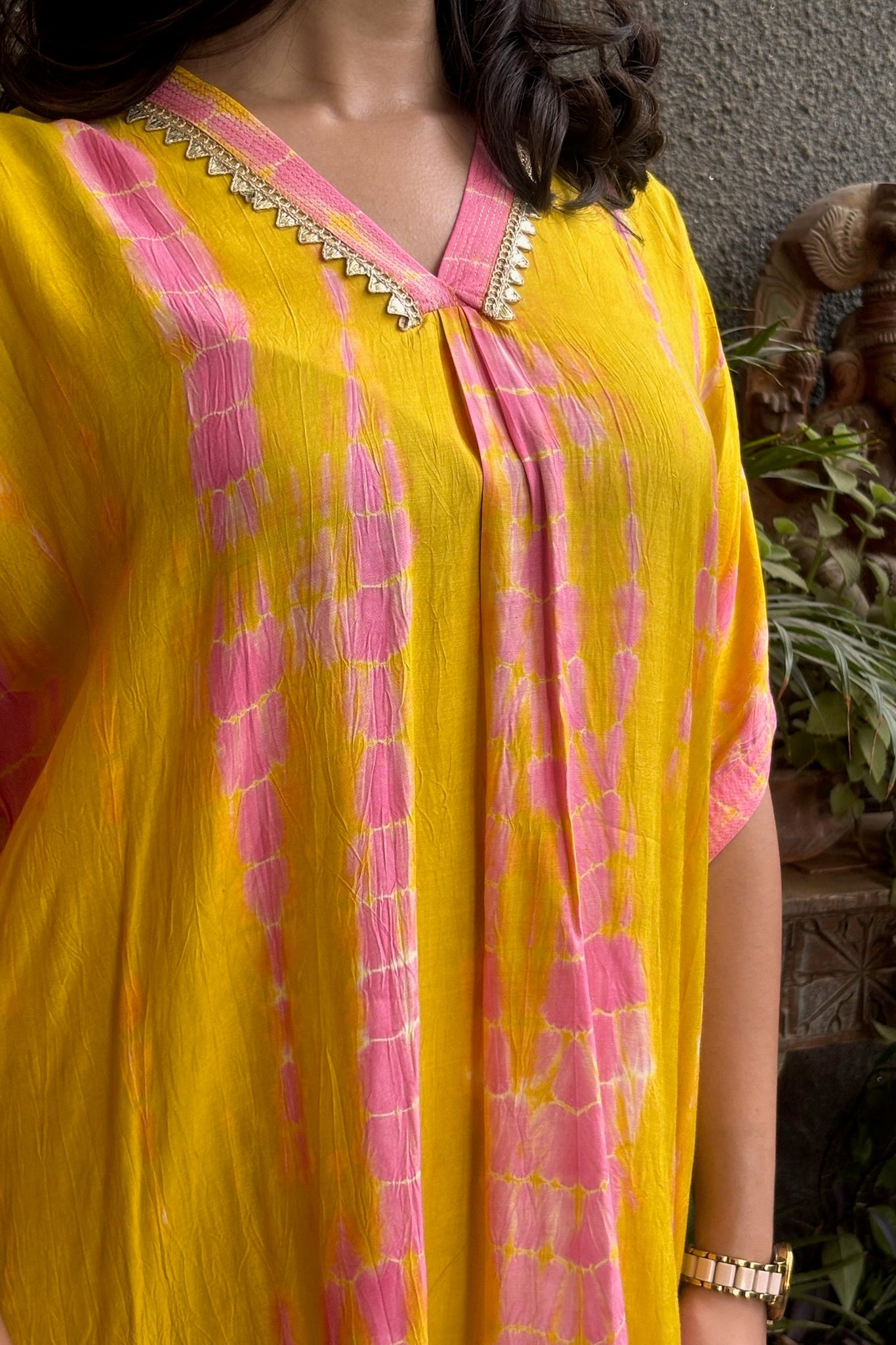 Yellow and Pink Kaftan Co-ord Set