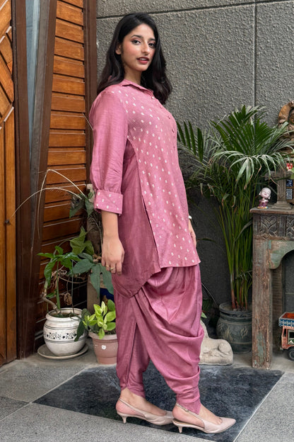Pink Tunic and Dhoti Co-ord Set