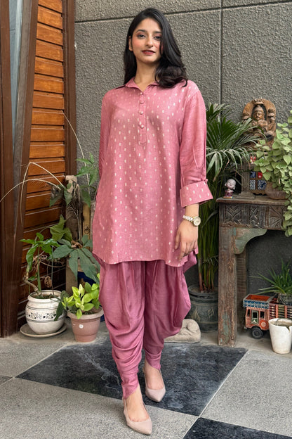 Pink Tunic and Dhoti Co-ord Set