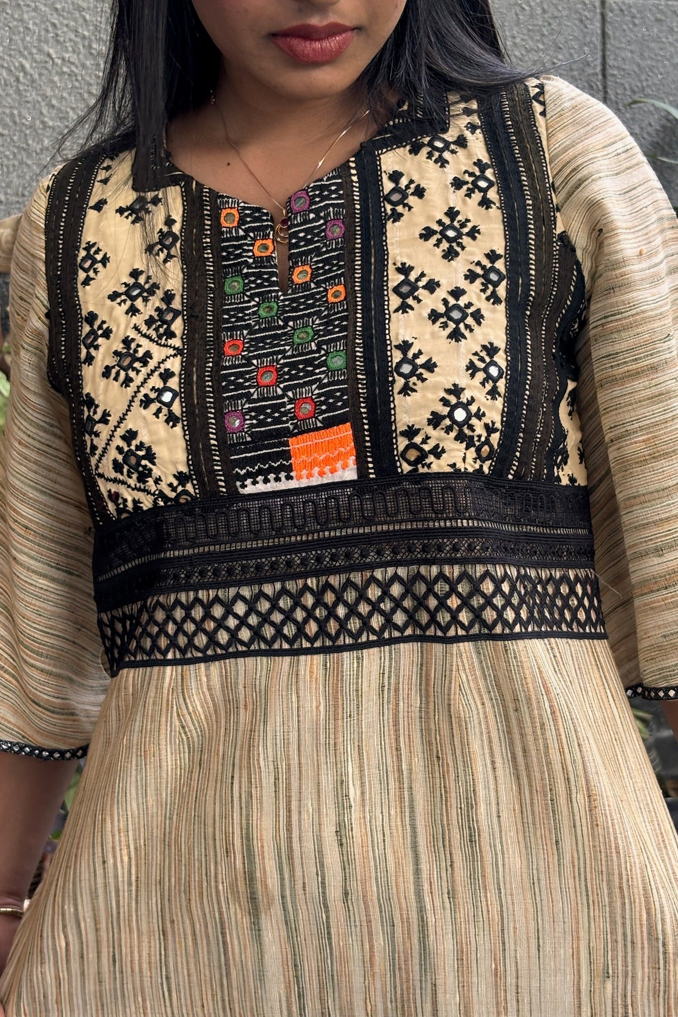 Beige Khadi Co-ord Set