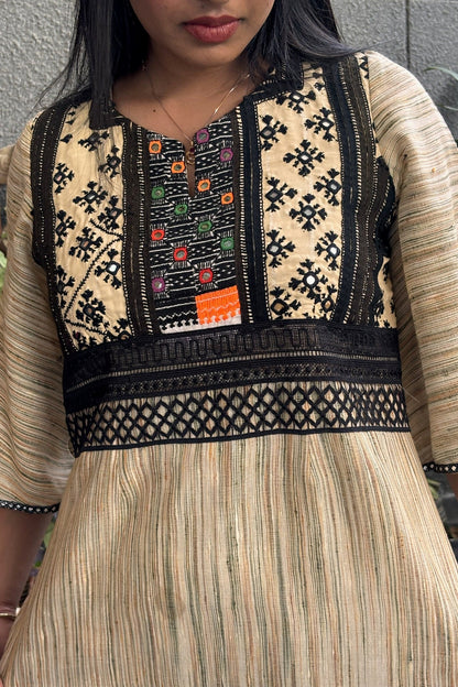 Beige Khadi Co-ord Set