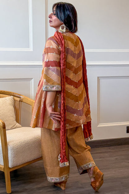 Rust and Mustard Chevron Farshi Set
