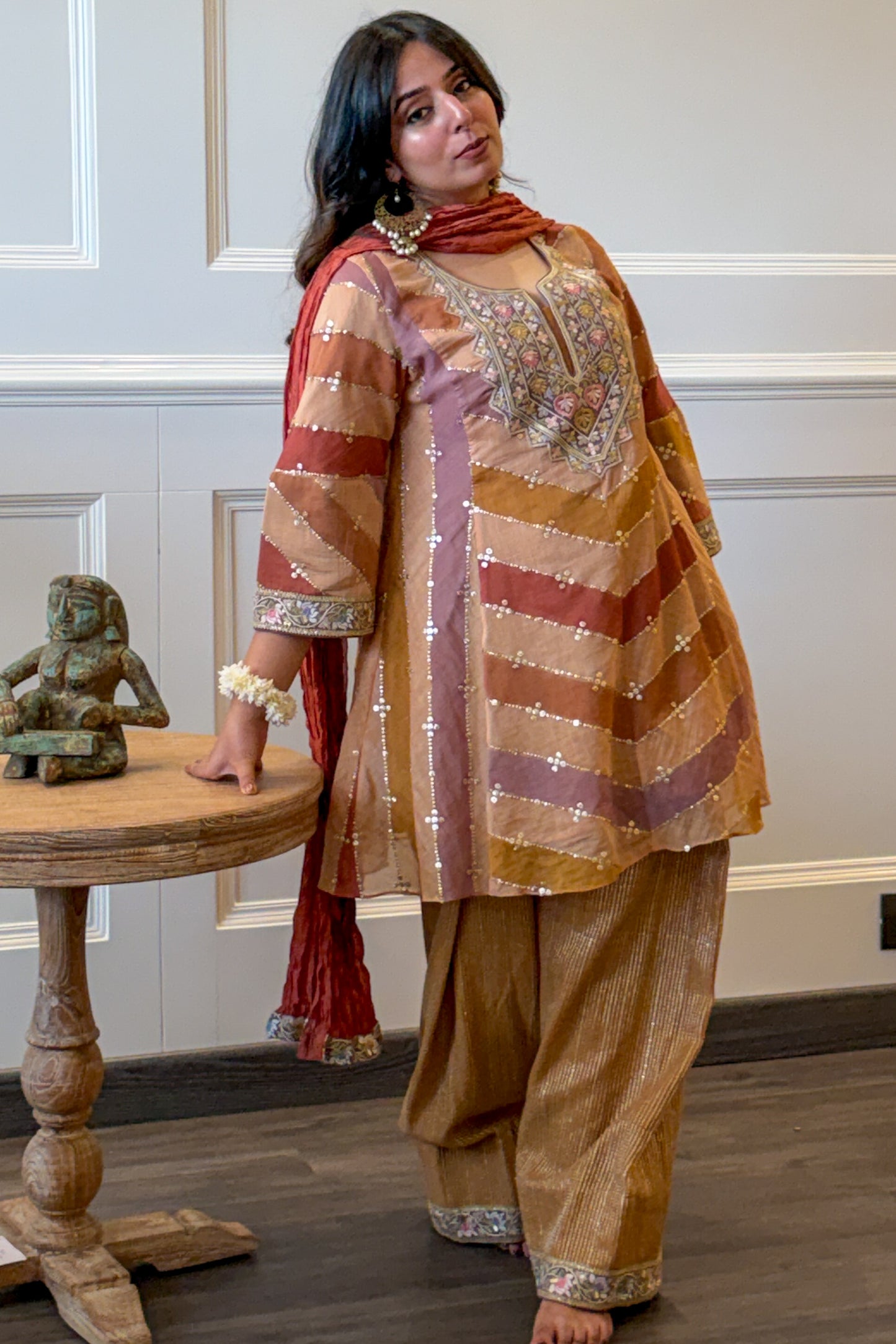 Rust and Mustard Chevron Farshi Set