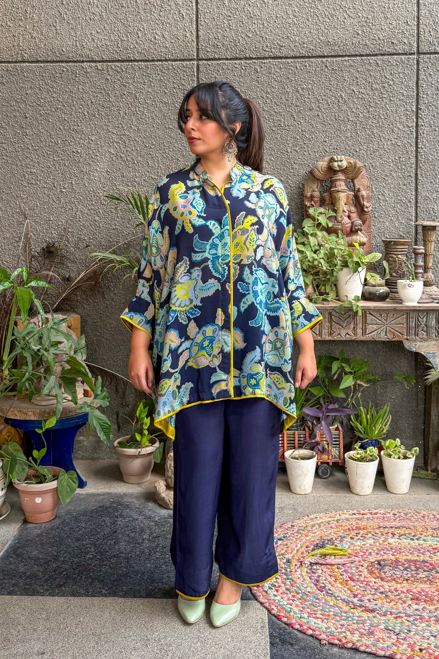 Paisley Print Navy Printed Co-ord Set