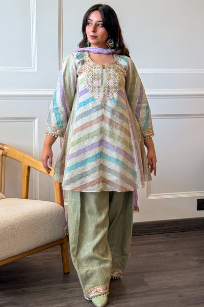 Lilac and Green Chevron Farshi Set