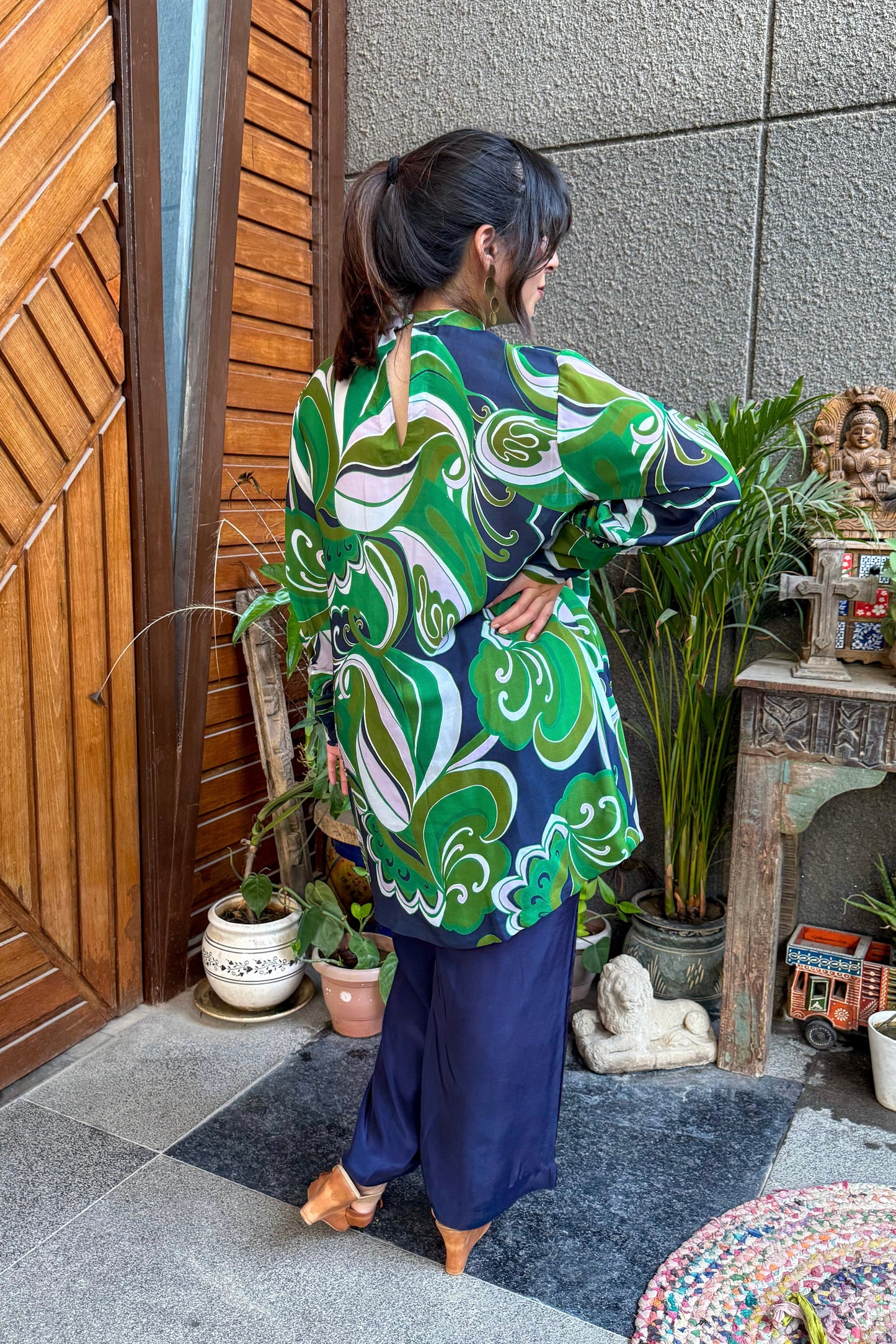 Green and Blue Retro Swirl Co-ord Set