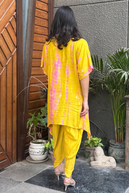 Yellow and Pink Kaftan Co-ord Set