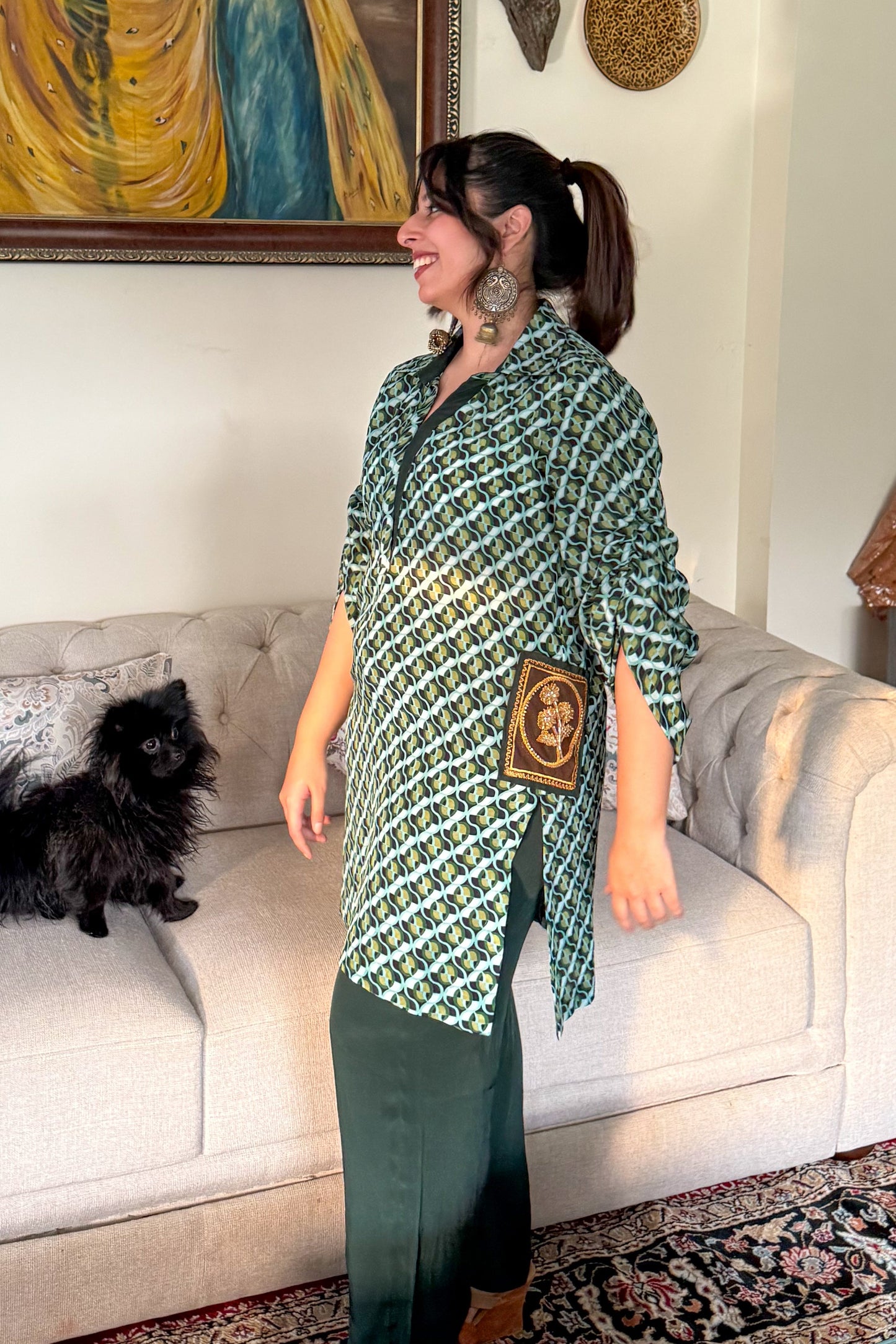 Green Printed Co-ord Set