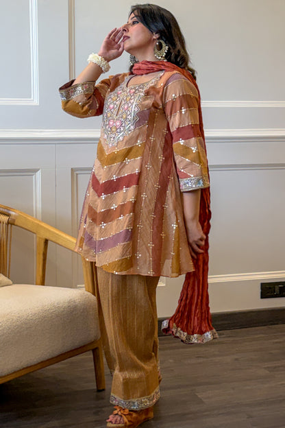 Rust and Mustard Chevron Farshi Set