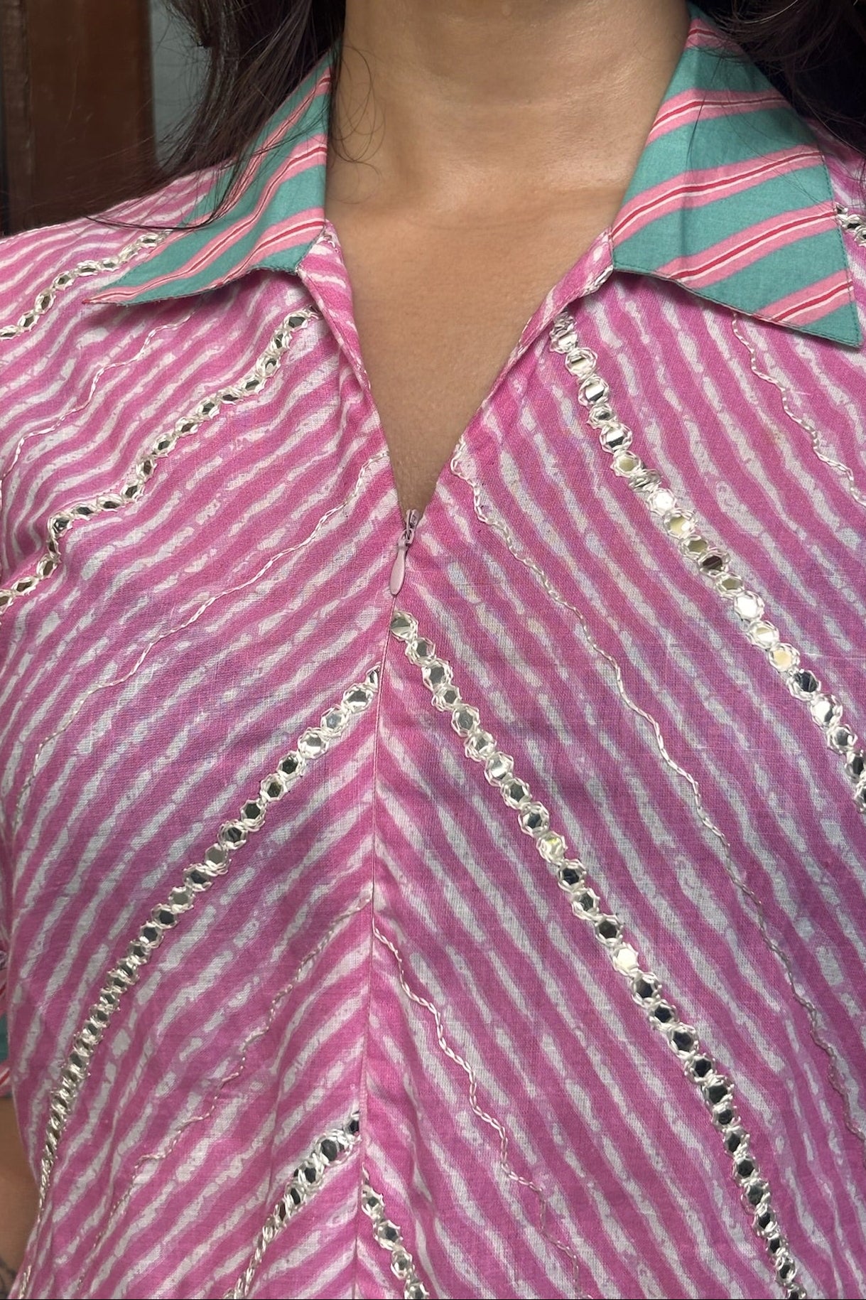 Pink Leheriya Jumpsuit