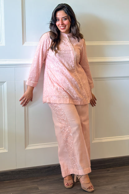 Blush Pink Embroidered Co-ord Set