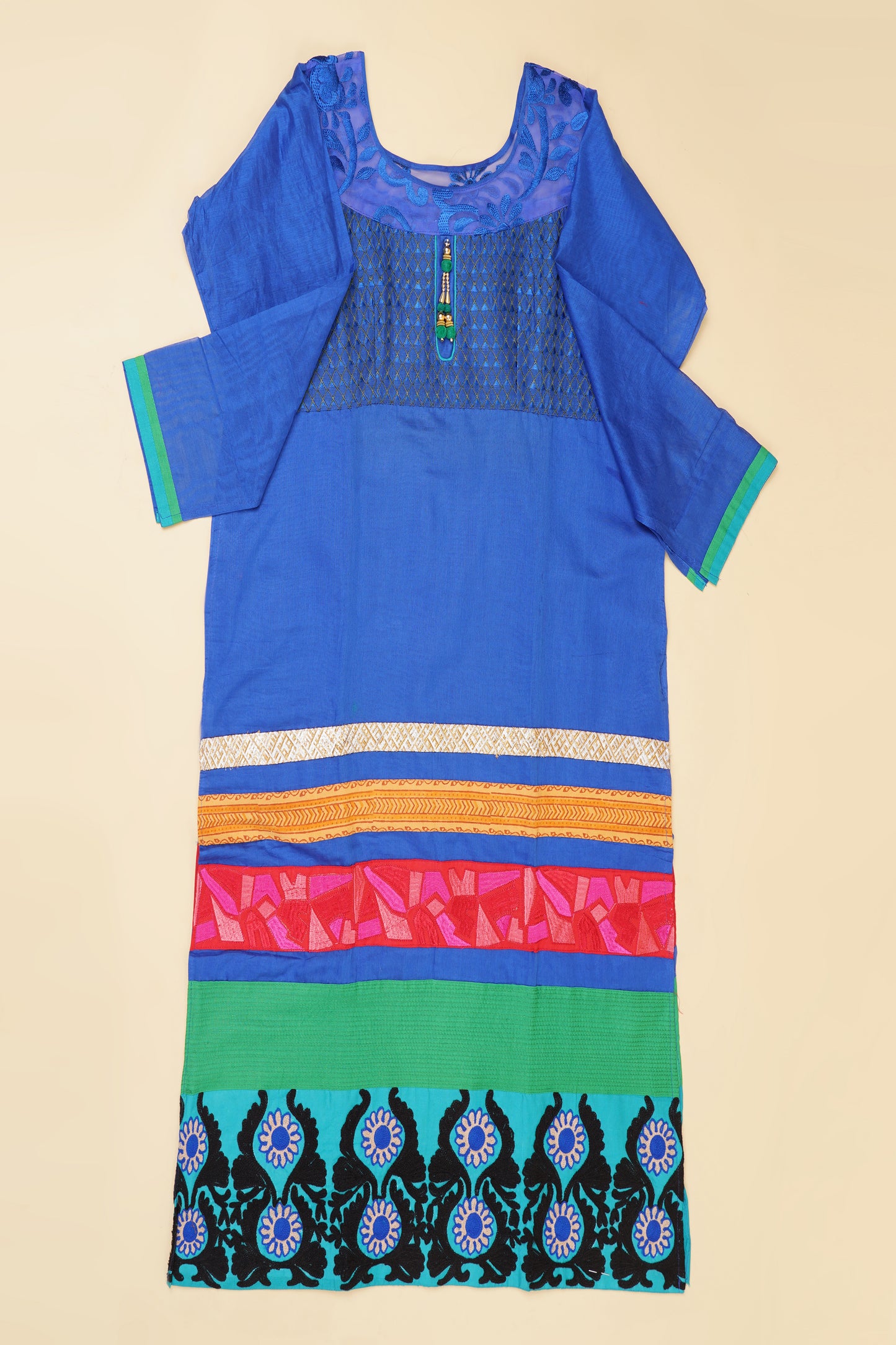 Blue and Teal Unstitched Suit Piece