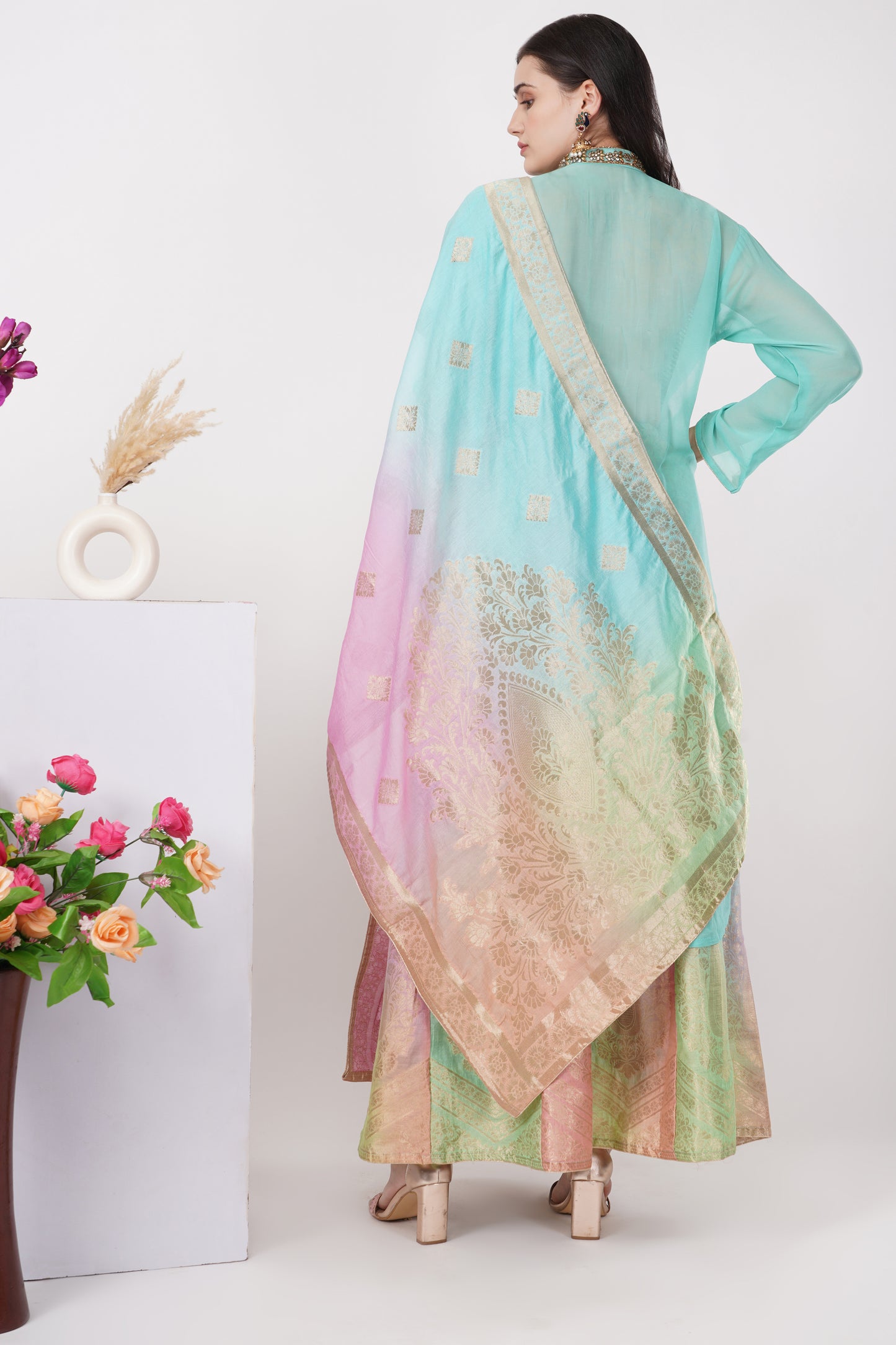 Aqua Sorbet Embroidered Kurta Set
