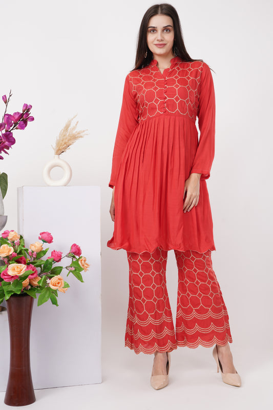Brick Red Kurta Set