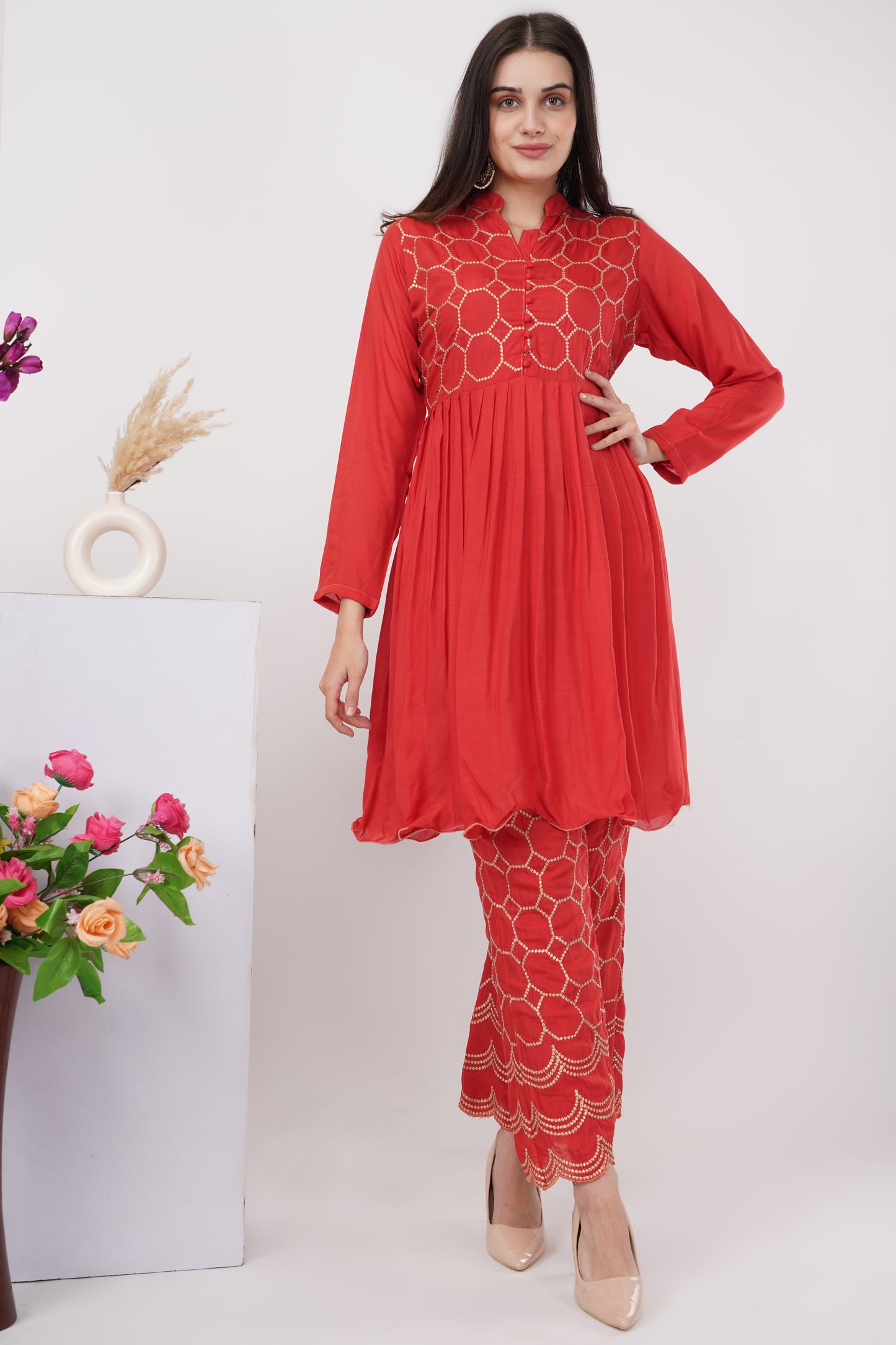 Brick Red Kurta Set