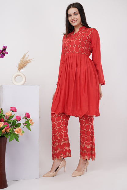 Brick Red Kurta Set