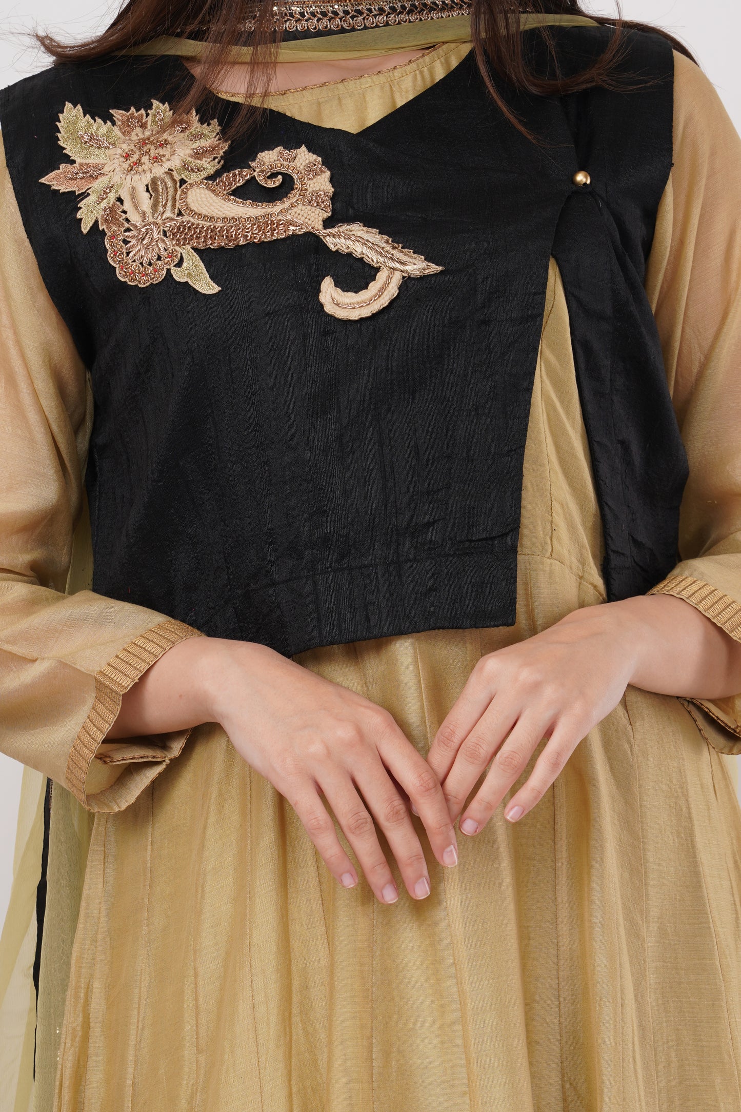 Black and Gold Kurta Set