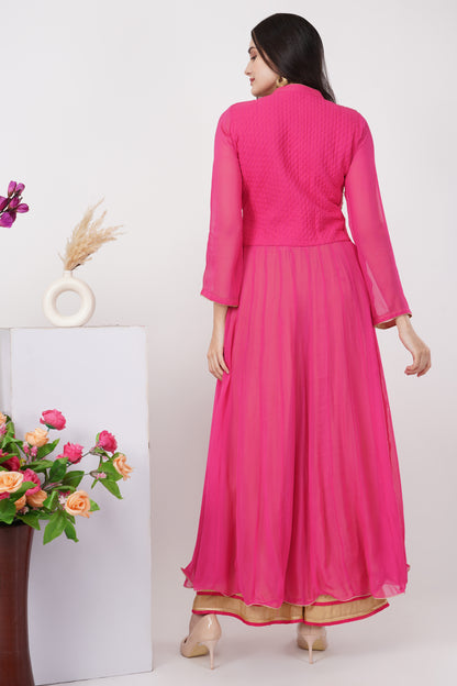 Pink Embroidered Kurta Set
