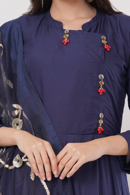Solid Navy Blue Kurta Set