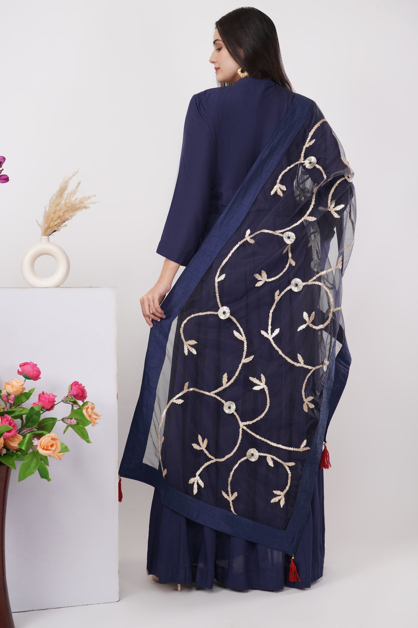 Solid Navy Blue Kurta Set