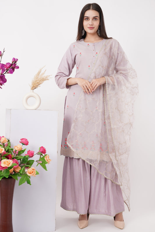 Dust Lavender Kurta Set
