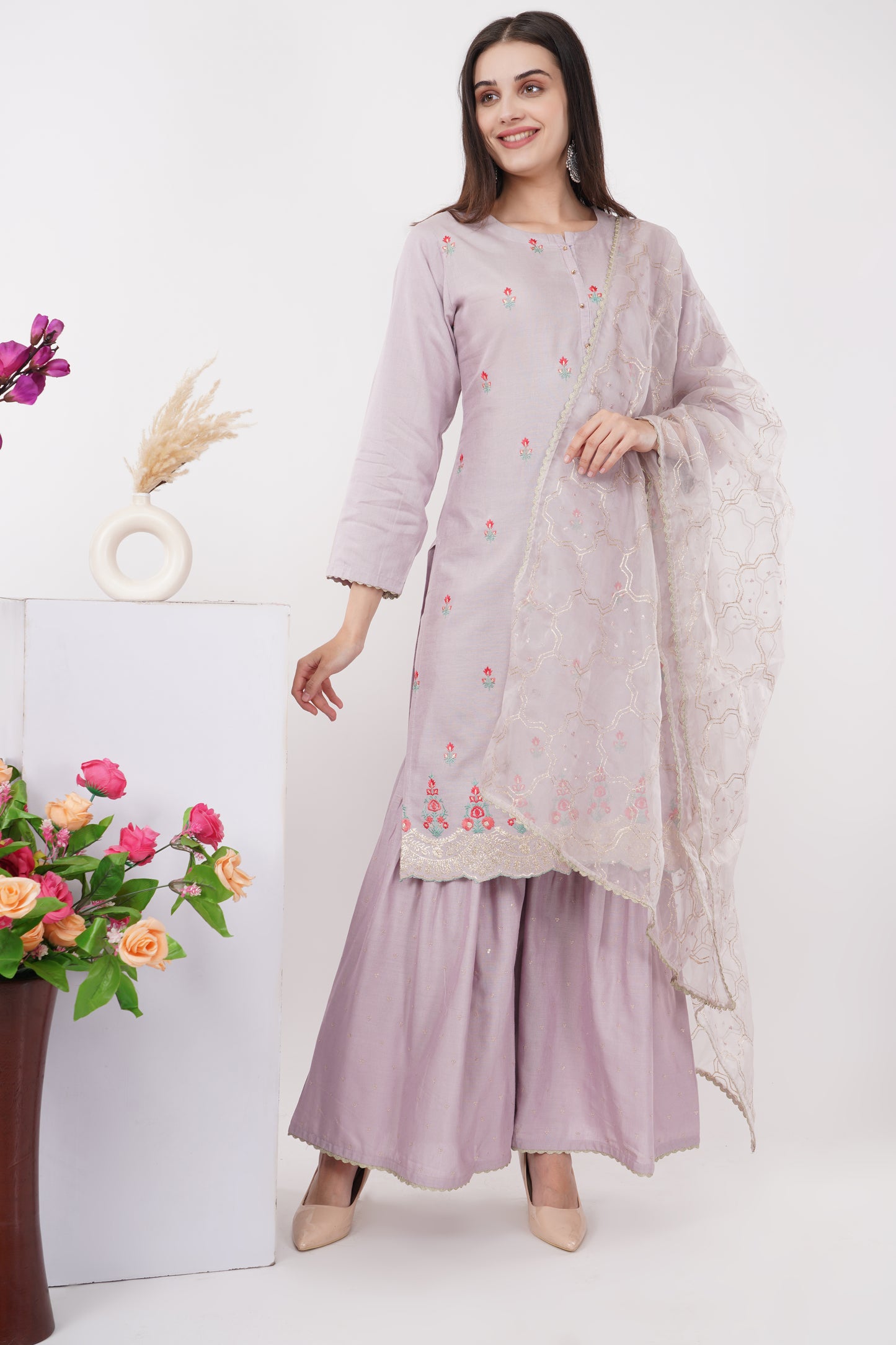 Dust Lavender Kurta Set