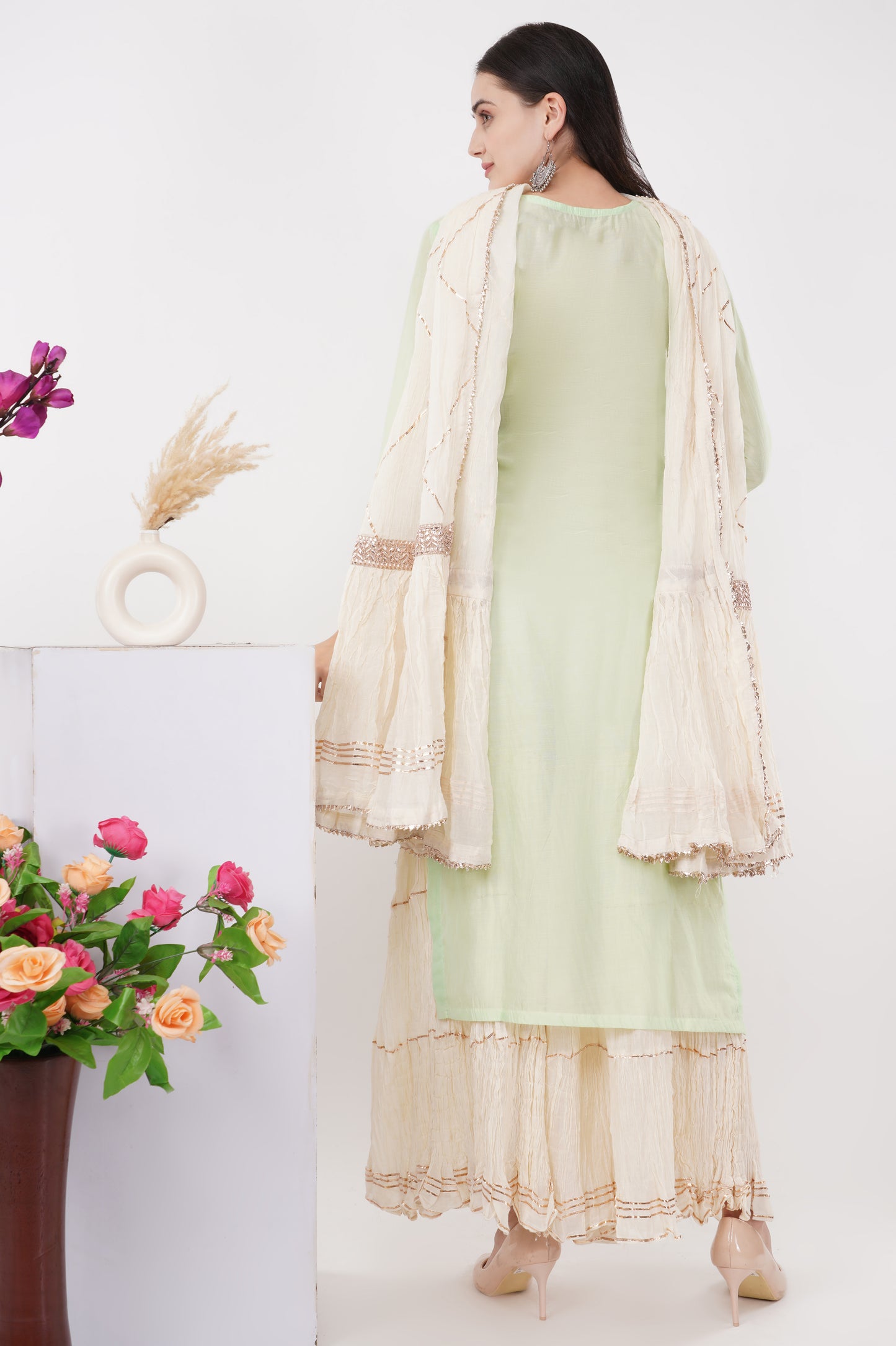 Mint Embroidered Kurta Set