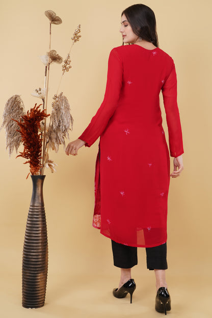 Red Floral Kurti