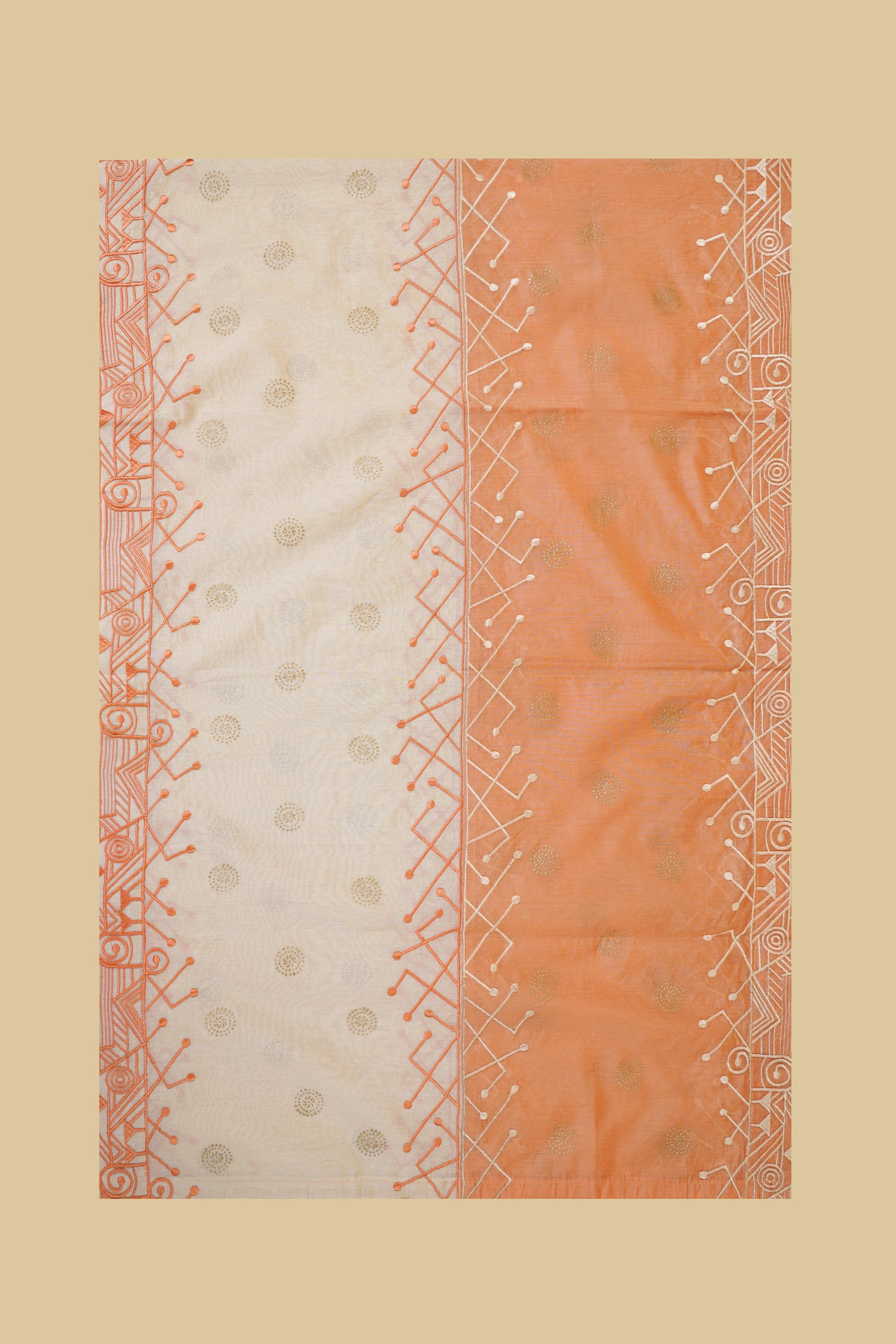 Peach Embroidered Unstitched Suit Piece