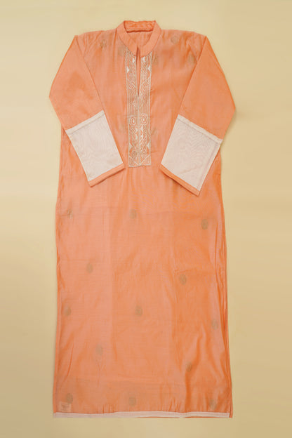 Peach Embroidered Unstitched Suit Piece
