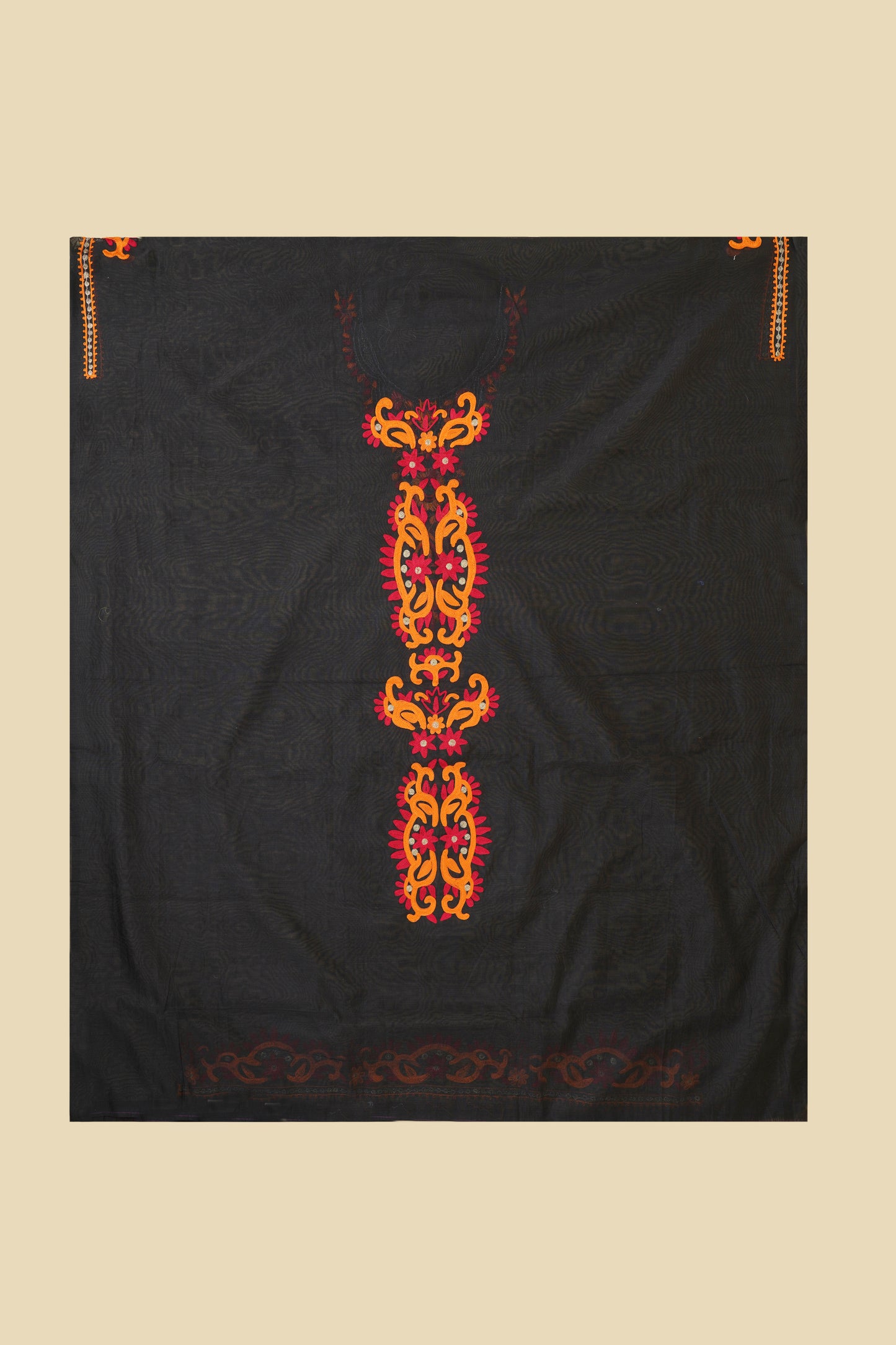 Orange on Black Unstitched Suit Piece