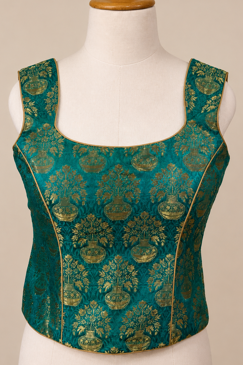 Turquise Brocade Corset