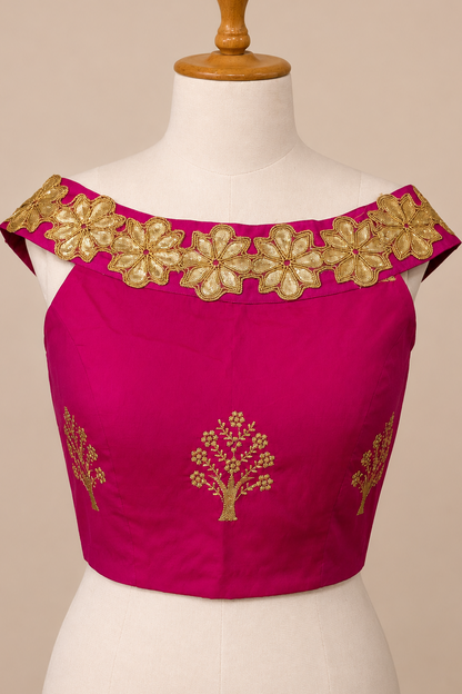 Magenta Off-Shoulder Blouse