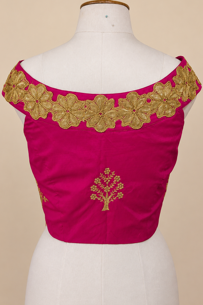 Magenta Off-Shoulder Blouse