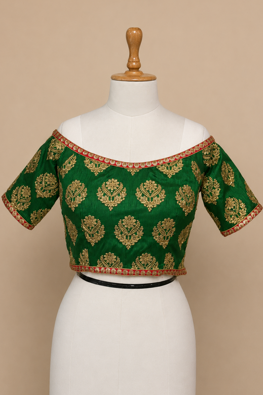 Green Embroidered Blouse
