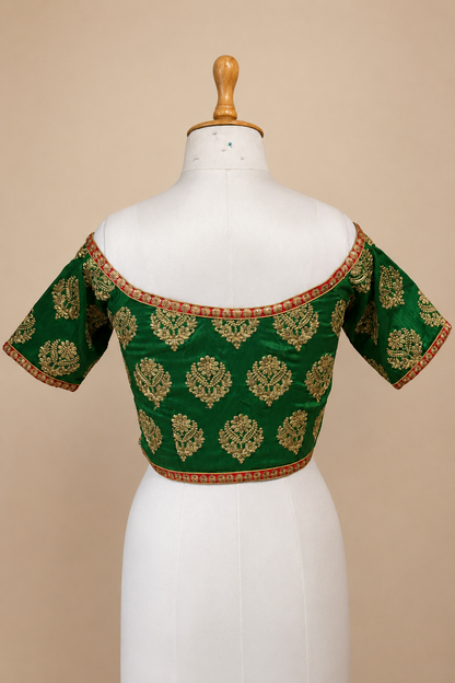 Green Embroidered Blouse