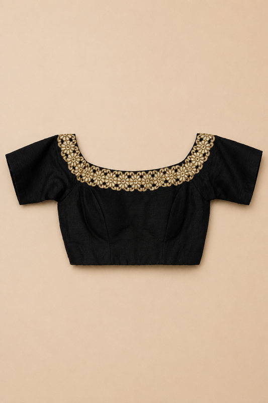 Black and Gold Off-Soulder Blouse