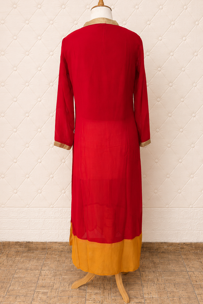 Red and Gold Georgette Kurta