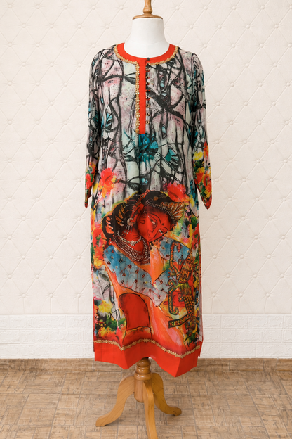 Multicolour Digital Print Kurta